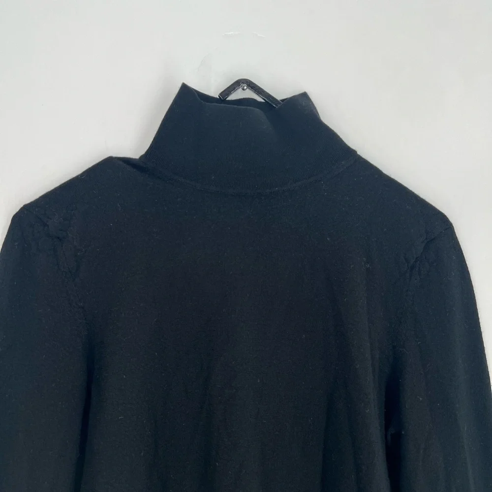 Theory Black Wool Blend Turtleneck Sweater
